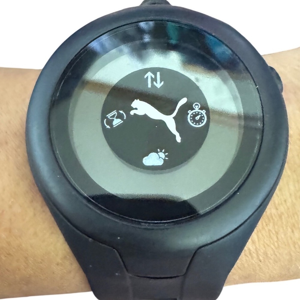 Y2K Puma Digital Watch Black Sport Fitness Water Resistant Marlox 092509